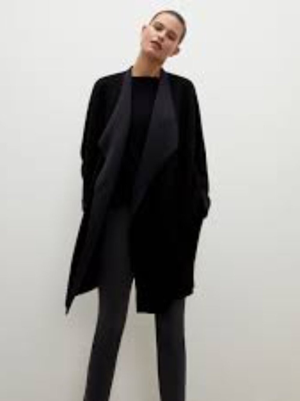 MM Lafleur Black Open-Front Longline Cardigan